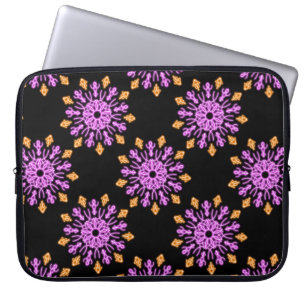 Roze en oranje neonbloem laptop sleeve