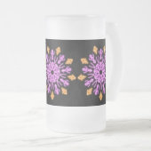 Roze en oranje neonbloem matglas bierpul (Voorkant rechts)