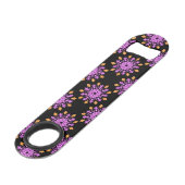 Roze en oranje neonbloem speed flessenopener (Voorkant Gekanteld)