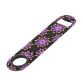Roze en oranje neonbloem speed flessenopener (Achterkant Gekanteld)
