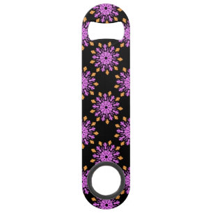 Roze en oranje neonbloem speed flessenopener