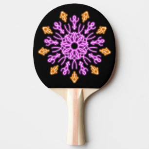 Roze en oranje neonbloem tafeltennisbatje