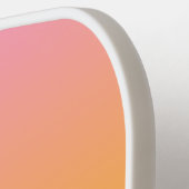 Roze en Oranje Ombre aangepaste naam Pickleball Paddle (Links Detail)