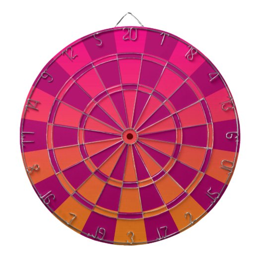 Roze en Oranje ombre Dartbord (Voorkant)