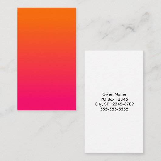 Roze en Oranje Ombre Visitekaartje (Voorkant / Achterkant)