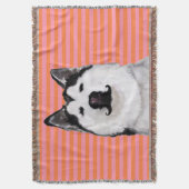 Roze en Oranje paardenbanket Deken (Voorkant Verticaal)