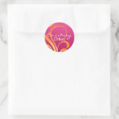 Roze en Oranje Party Sticker (Tas)