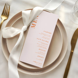 Roze en Oranje Peach Abriot Crush Wedding Menu