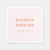 Roze en Oranje Peach Abripografie Weddenschap Servet (Voorkant)