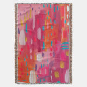 Roze en Oranje penseeltekens Abstract Deken (Voorkant Verticaal)