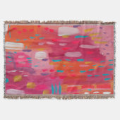 Roze en Oranje penseeltekens Abstract Deken (Voorkant)
