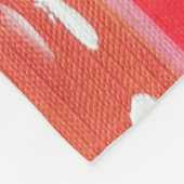 Roze en Oranje penseeltekens Abstract Fleece Deken (Hoek)