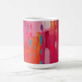 Roze en Oranje penseeltekens Abstract Koffiemok (Center)