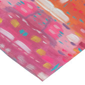 Roze en Oranje penseeltekens Abstract Korte Tafelloper (Hoek)