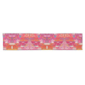 Roze en Oranje penseeltekens Abstract Korte Tafelloper (Horizontaal)