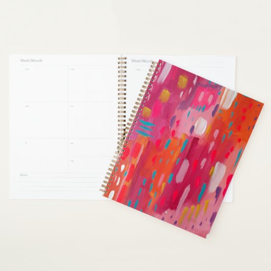 Roze en Oranje penseeltekens Abstract Planner (Display)