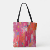 Roze en Oranje penseeltekens Abstract Tote Bag (Achterkant)
