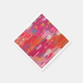 Roze en Oranje penseeltekens Servet (Hoek)