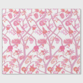 Roze en Oranje Peony Branch Cadeaupapier (Vlak)