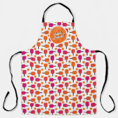 Roze en Oranje Pickleball Paddles gepersonaliseerd Schort (Voorkant)