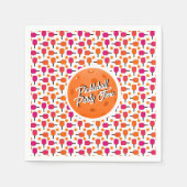 Roze en Oranje Pickleball Paddles gepersonaliseerd Servet (Voorkant)