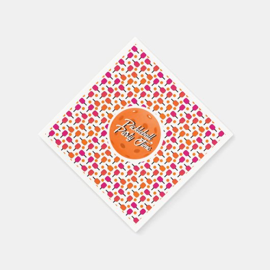 Roze en Oranje Pickleball Paddles gepersonaliseerd Servet (Hoek)