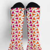 Roze en Oranje Pickleball Paddles gepersonaliseerd Sokken (Top)