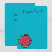 Roze en Oranje poka-Dot vis Bedankkaart (Voorkant / Achterkant)