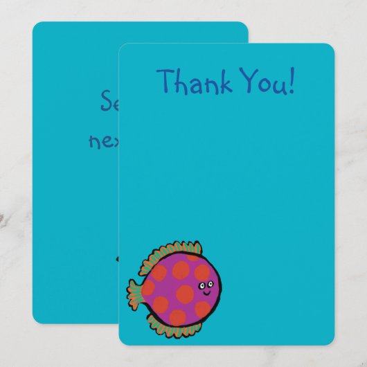 Roze en Oranje poka-Dot vis Bedankkaart (Voorkant / Achterkant)