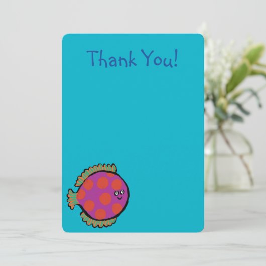 Roze en Oranje poka-Dot vis Bedankkaart (Staand voorkant)