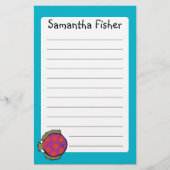 Roze en Oranje poka-Dot vis Briefpapier (Voorkant)