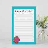 Roze en Oranje poka-Dot vis Briefpapier (Staand voorkant)