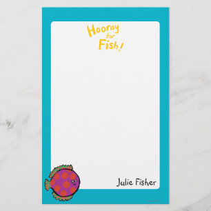 Roze en Oranje poka-Dot vis Briefpapier