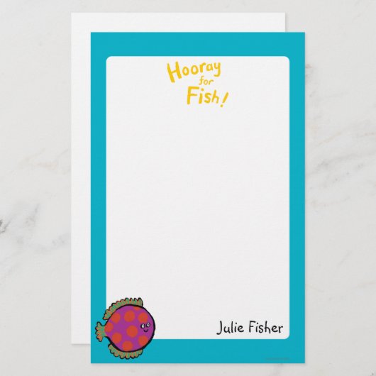 Roze en Oranje poka-Dot vis Briefpapier (Voorkant / Achterkant)