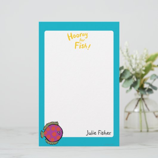 Roze en Oranje poka-Dot vis Briefpapier (Staand voorkant)