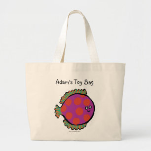 Roze en Oranje poka-Dot vis Grote Tote Bag