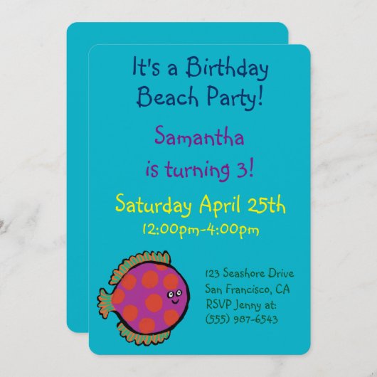 Roze en Oranje poka-Dot vis Kaart (Voorkant / Achterkant)