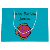 Roze en Oranje poka-Dot vis Large Cadeautasje (Voorkant)