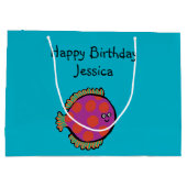 Roze en Oranje poka-Dot vis Large Cadeautasje (Achterkant)