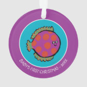 Roze en Oranje poka-Dot vis Ornament (achterkant)