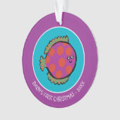 Roze en Oranje poka-Dot vis Ornament (voorkant)