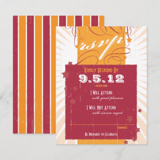 Roze en Oranje Poster RSVP (Voorkant / Achterkant)