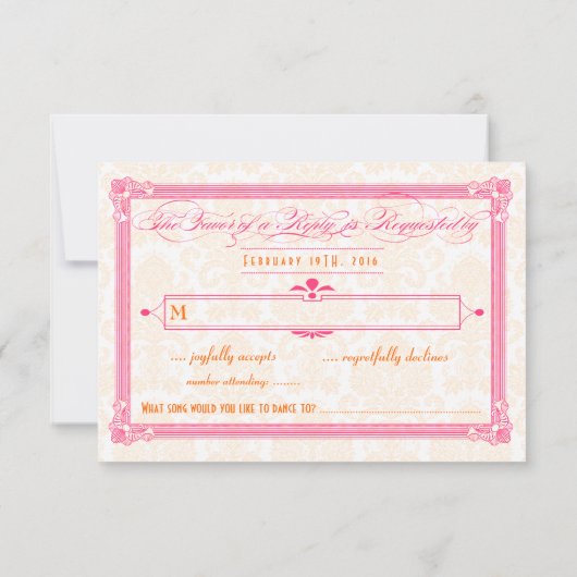 Roze en Oranje Poster-Stijl RSVP (Achterkant)