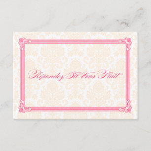 Roze en Oranje Poster-Stijl RSVP Kaartje