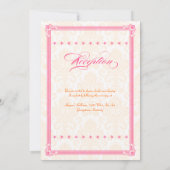 Roze en Oranje Poster-Stijl Wedding Uitnodigen Kaart (Achterkant)