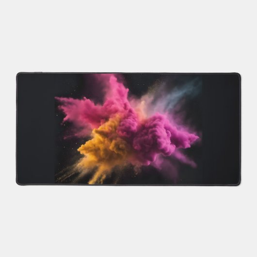 Roze en Oranje Powder Blast Bureaumat (Voorkant)