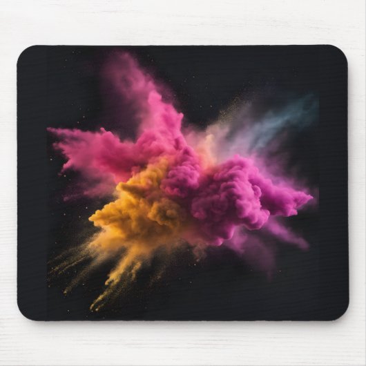 Roze en Oranje Powder Blast Muismat (Voorkant)