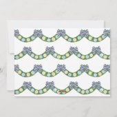 Roze en oranje preppy bollenboeketten op porselein feestdagenkaart (Achterkant)