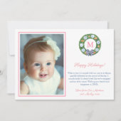 Roze en Oranje Preppy Boxwood Ginger Jars Afbeeldi Feestdagenkaart (Voorkant)