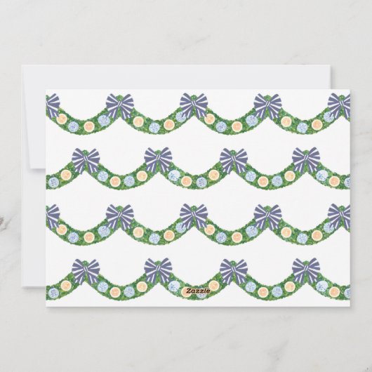 Roze en Oranje Preppy Boxwood Ginger Jars Afbeeldi Feestdagenkaart (Achterkant)